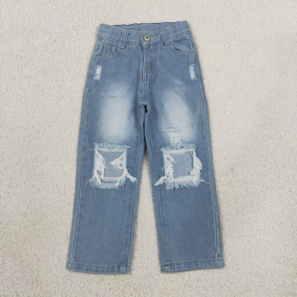RTS D4-16 toddler kids distressed ripped denim straight jeans