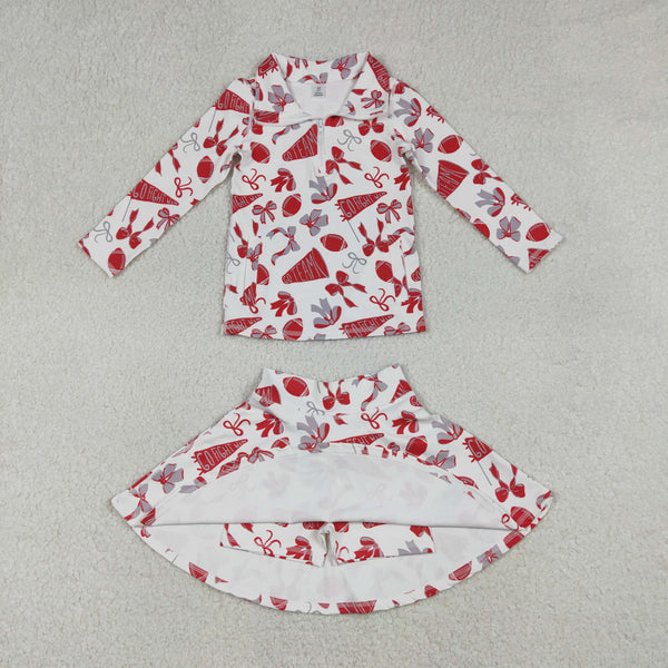 GLD1286 RTS toddler girl clothes go team girl short skirt outfit yoga clothes