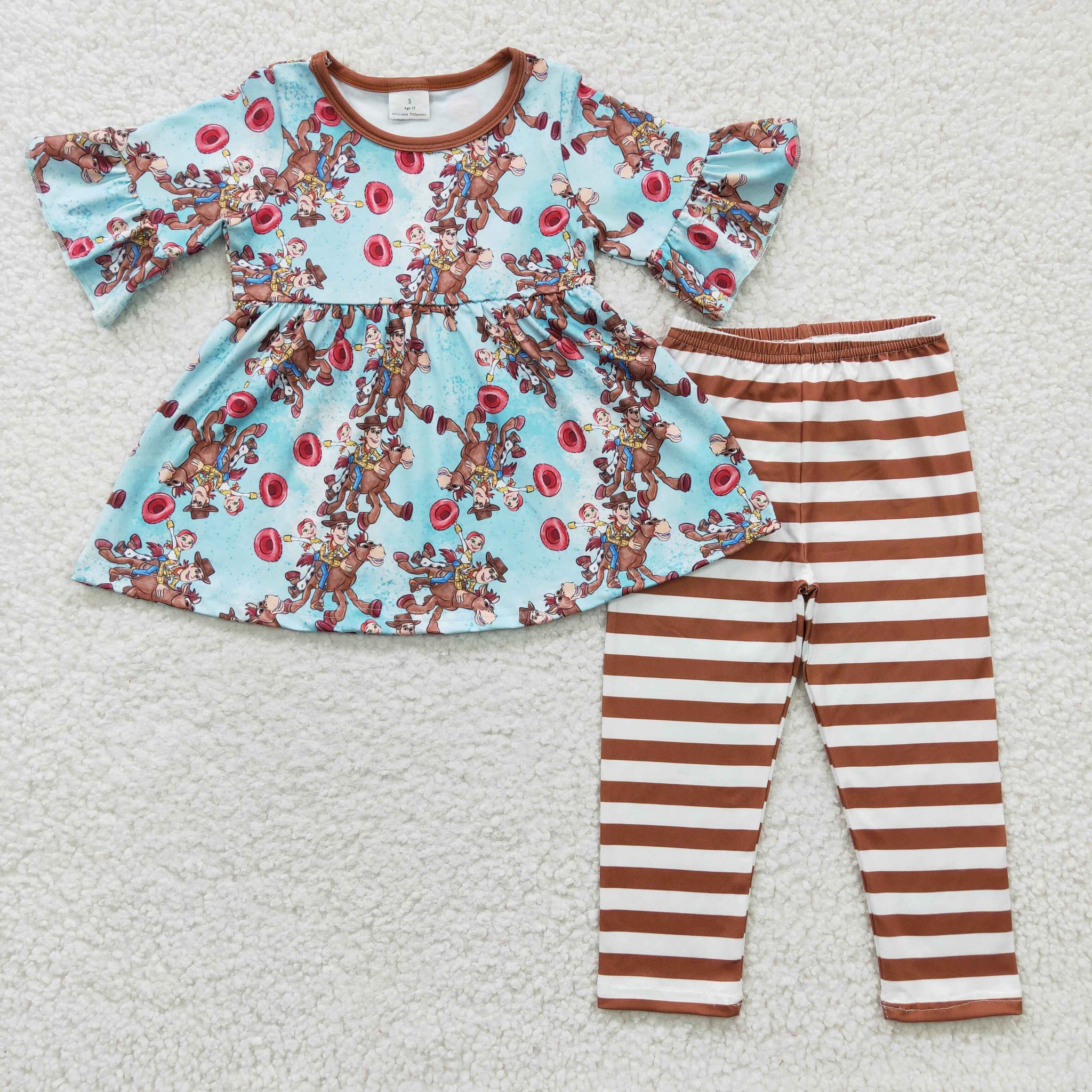 GSPO0389 baby girl clothes cartoon girl spring outfit boutique clothing set