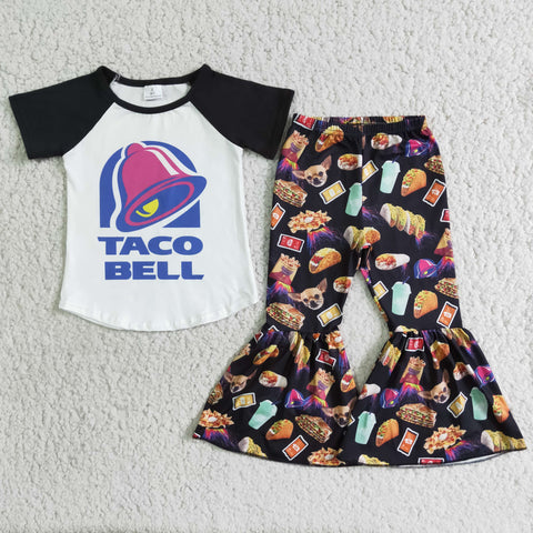 D5-18 girl taco bell dog short sleeve fall spring set-promotion 2024.7.20 $2.99