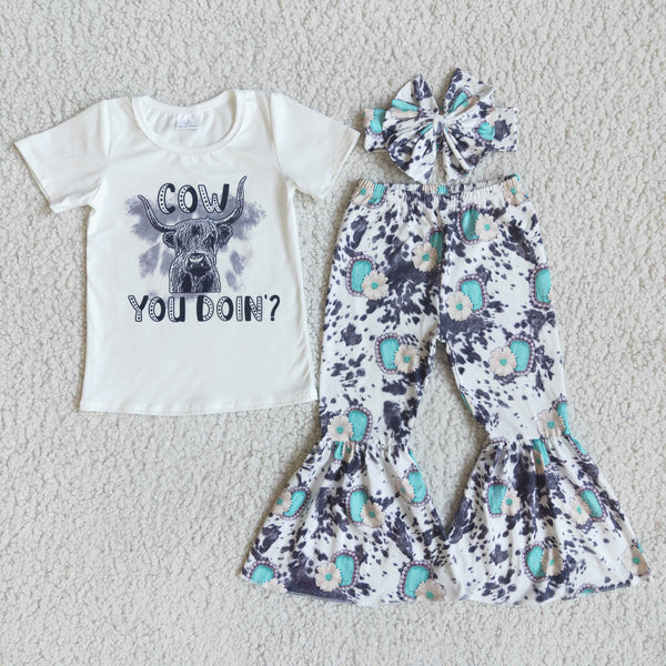 E9-30 cow you don't toddler girl clothes fall spring outfits-promotion 2024.3.2 $5.5