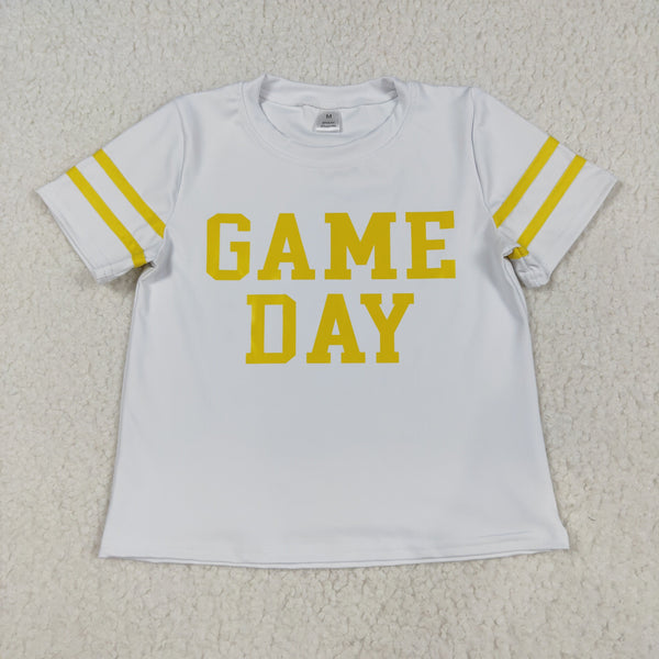 GT1115 RTS girl summer shirt yellow game day yoga girl sports top