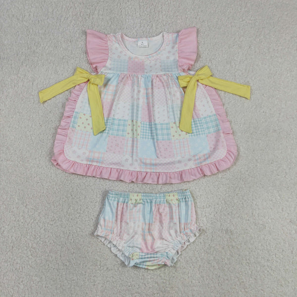 GBO0513 RTS  toddler girl clothes flower girl summer bummies set