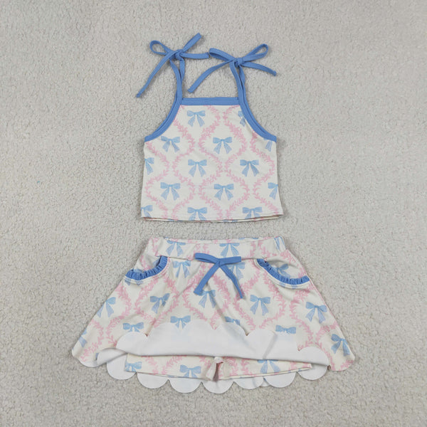 GSD3727 RTS baby girl clothes bows  toddler girl yoga skirt outfit shorts set