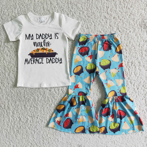 E1-5 toddler girl clothes my daddy is nacho fall spring set-promotion 2024.1.27