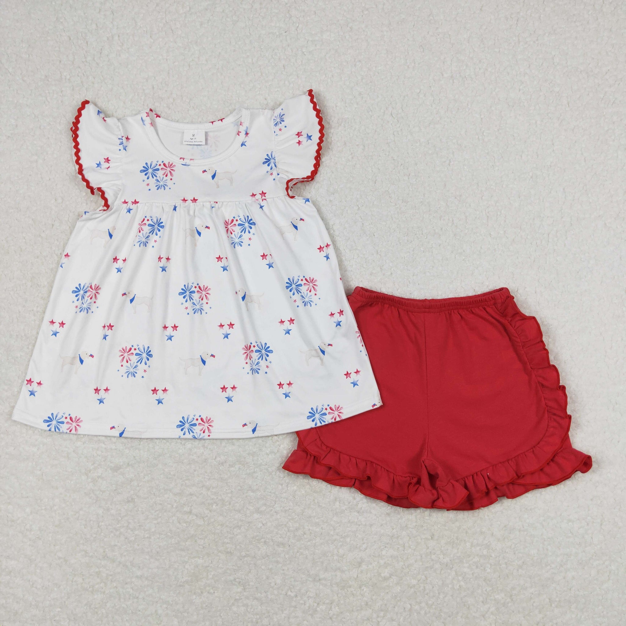 GSSO0797 RTS baby girl clothes 4th of July patriotic toddler girl summer outfits