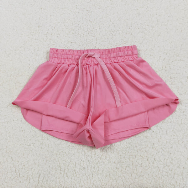 SS0546 RTS girl clothes pink girl summer shorts yoga shorts atheletic clothes