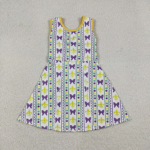 GSD2947 RTS toddler clothes mardi gras  girl yoga summer dress