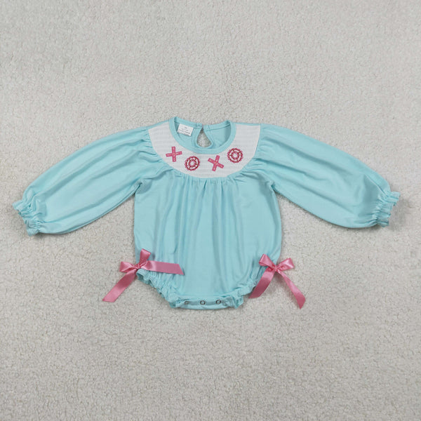 LR2982 RTS baby girl clothes smock donuts print toddler girl Valentine's Day bubble
