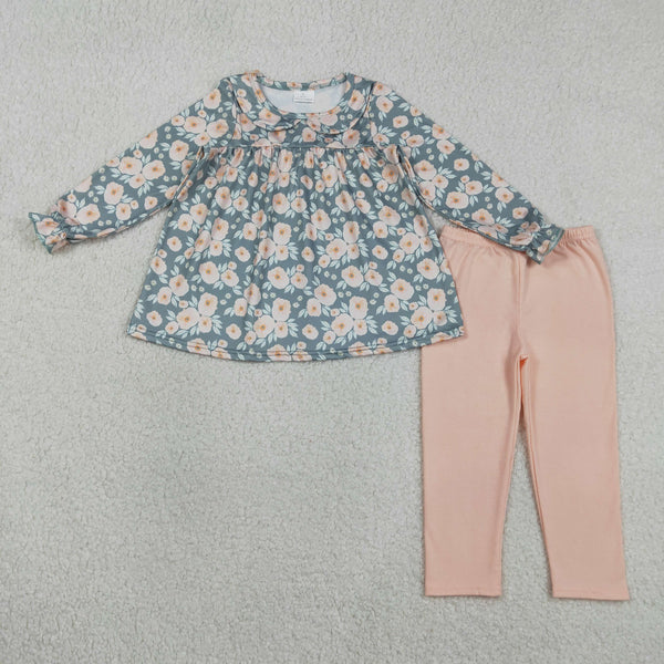 GLP2776 RTS kids girl clothes floral girl winter clothing set