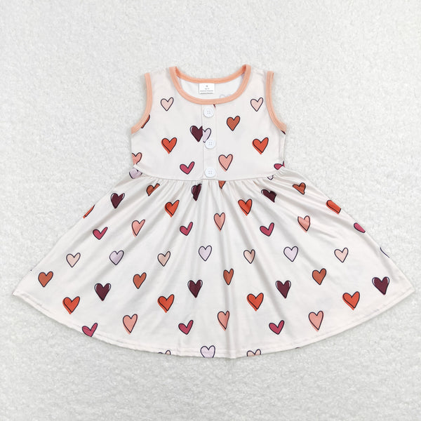GSD0617 baby girl clothes heart valentines day kid summer dress
