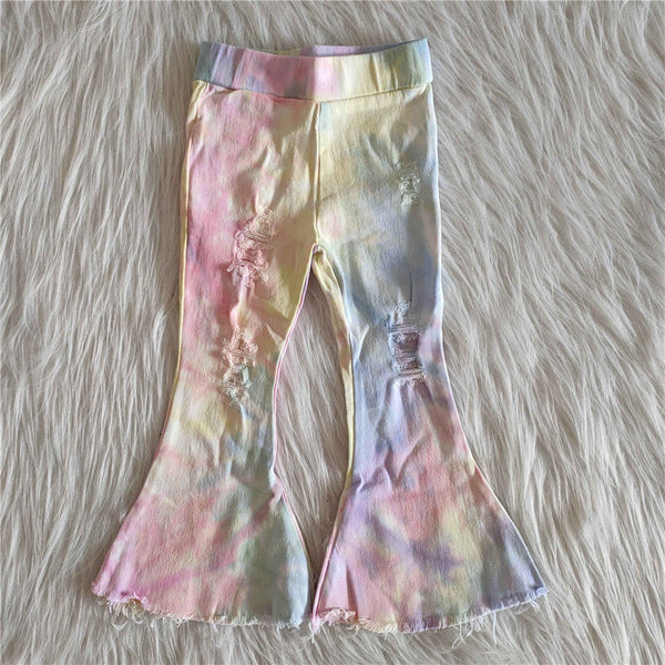 girl tie dye denim long pants pants jeans