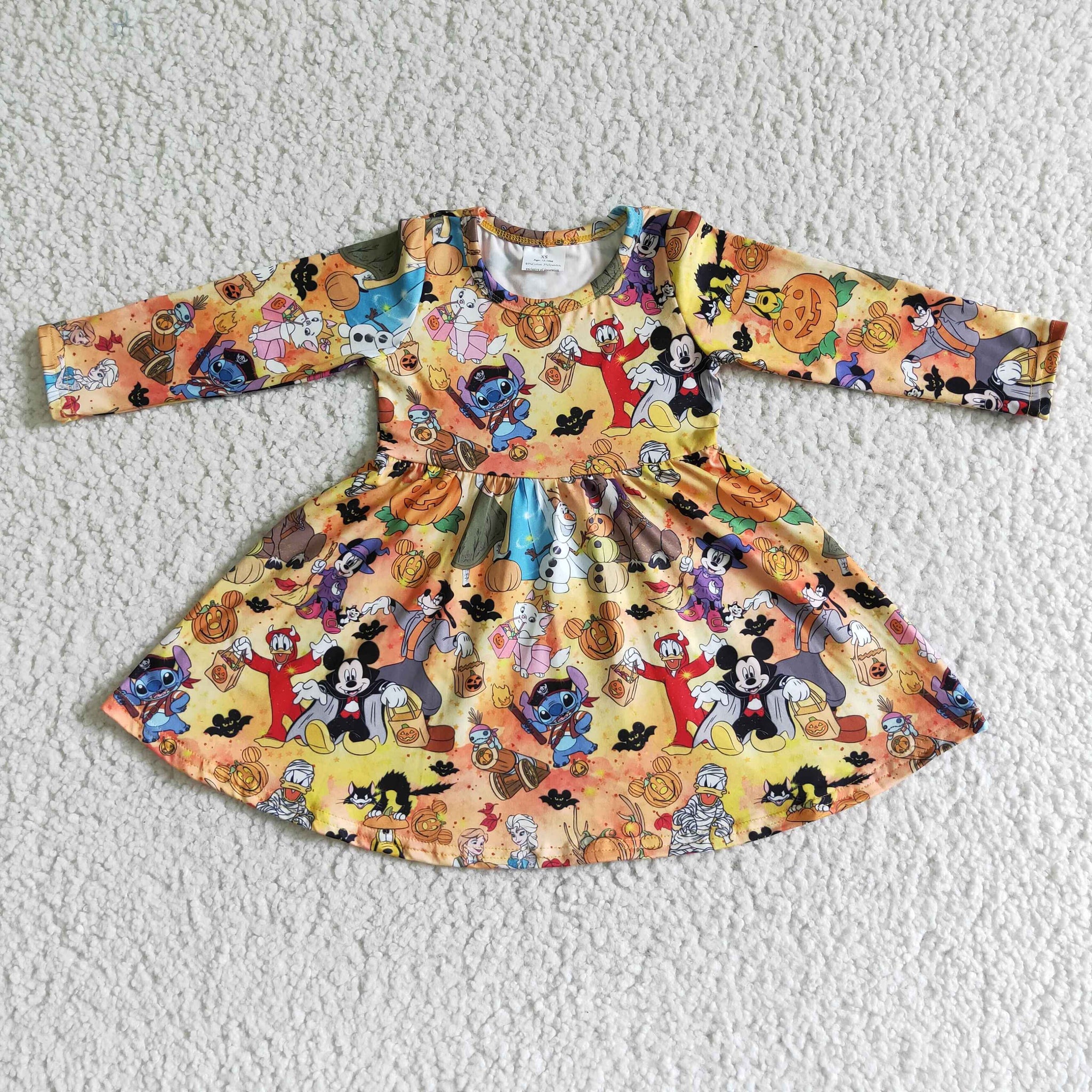 GLD0015 girl cartoon halloween dress -promotion 2024.9.21 $5.5