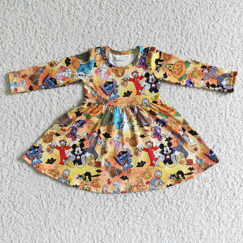 GLD0015 girl cartoon halloween dress -promotion 2024.9.21 $5.5