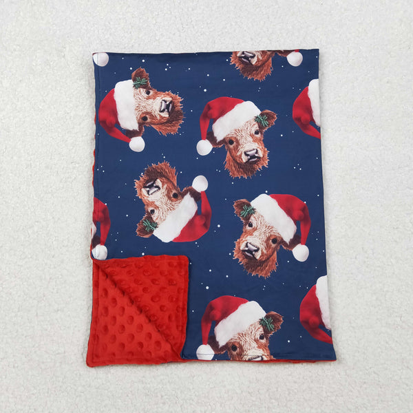 BL0088 RTS baby blanket cow baby minky christmas blanket