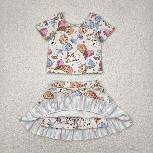 GSD2358 RTS girl clothes cartoon princess girl summer outfit