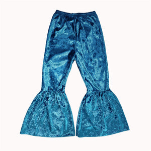 girl blue velvet pants