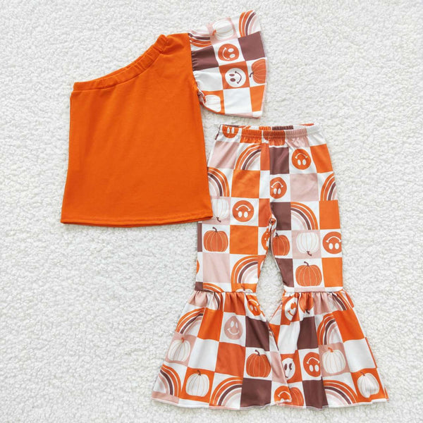 GSPO0620 toddler girl halloween pumpkin girl halloween outfit