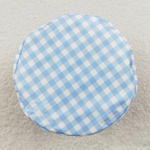 BA0161 bunny bag blue plaid easter bag basket