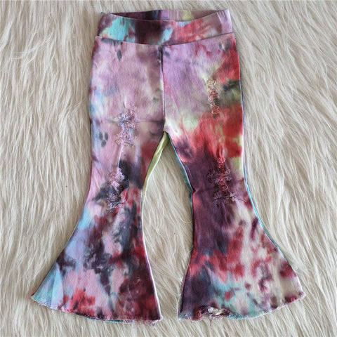 girl tie dye denim long pants pants jeans