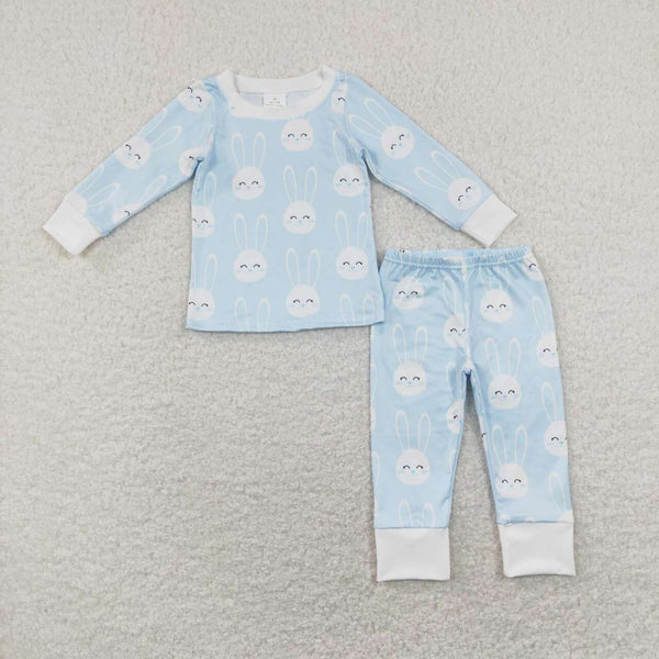 BLP0457  baby boy clothes blue rabbit boy winter pajamas outfit easter clothes