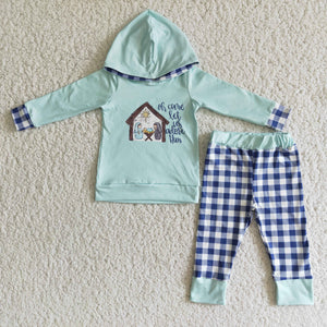 6 C11-18 boy nativity hoodies winter jesus plaid long sleeve set-promotion 2024.10.26 $5.5