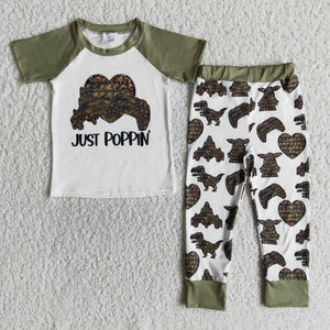 E12-16 baby boy clothes just poppin fall spring boy pants set-promotion 6.1 $5.5