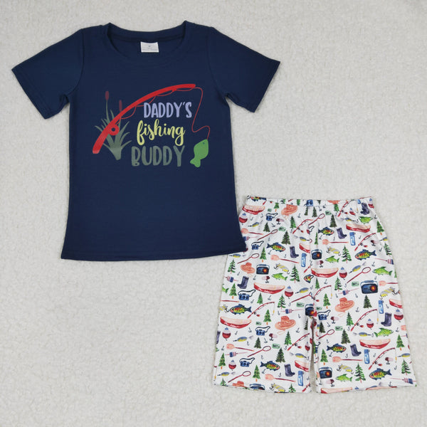 BSSO0152 kids clothes boys fishing vinyl summer outfit