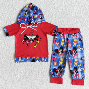 E8-27 Boy purple cartoon hoodies set boys winter long sleeve outfits-promotion 2023.12.23