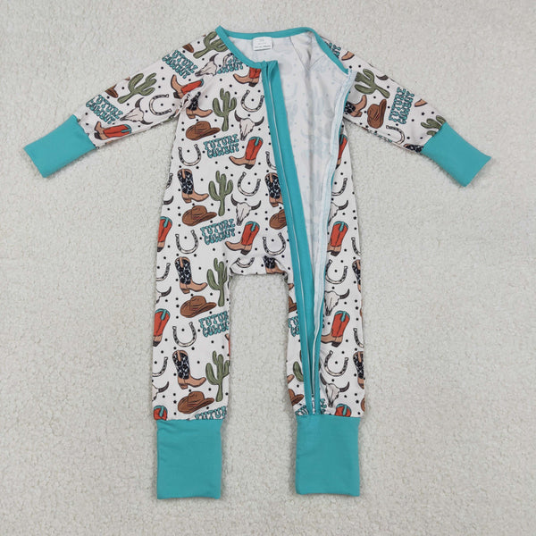 LR2944 RTS baby boy clothes cowboy toddler boy winter romper western clothes