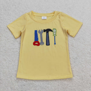 BT0575 RTS baby boy clothes toolbox embroidery boy summer top