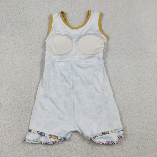 GSD2949 RTS girl clothes Mardi Gras Sports Dress yoga clothes atheletic clothes