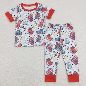 BSPO0315 RTS baby boy clothes cartoon car boy fall spring outfit