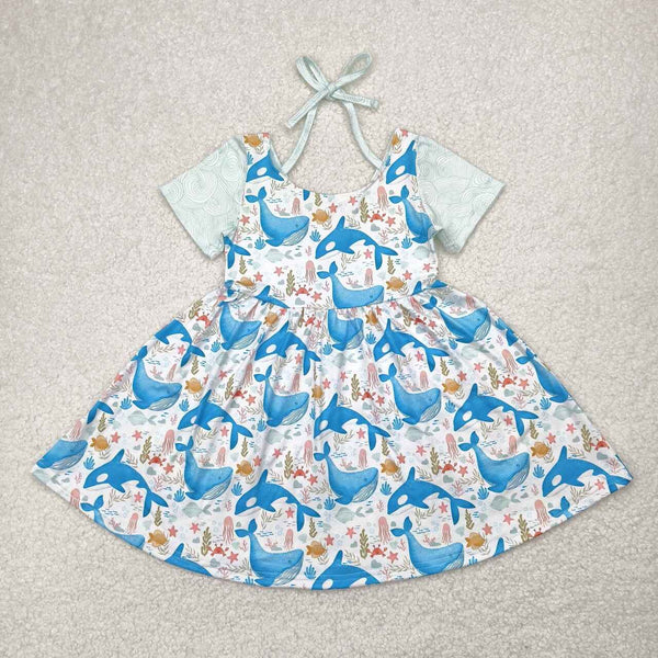 GSD2011 RTS toddler clothes whale girl summer dress