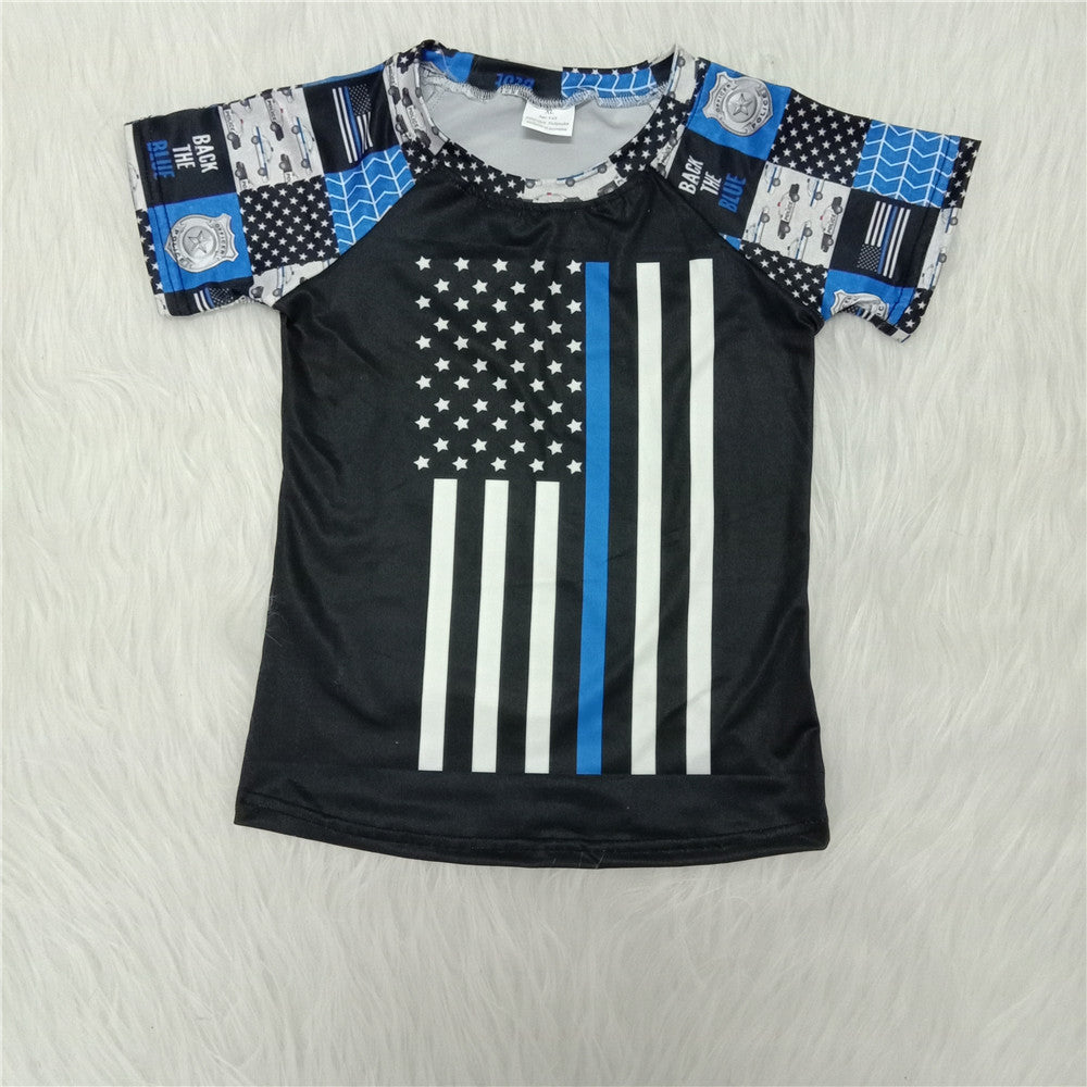 C5-22 boy police short sleeve tshirt top-promotion 2024.3.16 $2.99