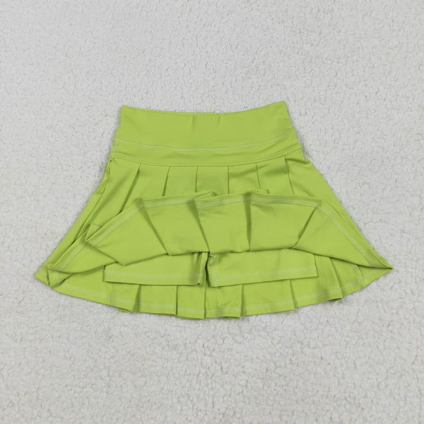 GLK0081 RTS girls clothes green girl yoga shots skirt atheletic clothes