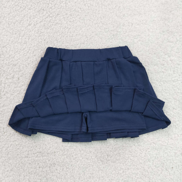 GLK0108 RTS baby girls clothes navy cotton girl cotton shots skirt