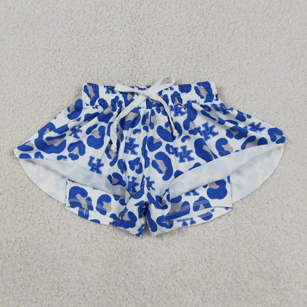 SS0812 RTS baby girl clothes state blue camo girl yoga summer shorts sports shorts