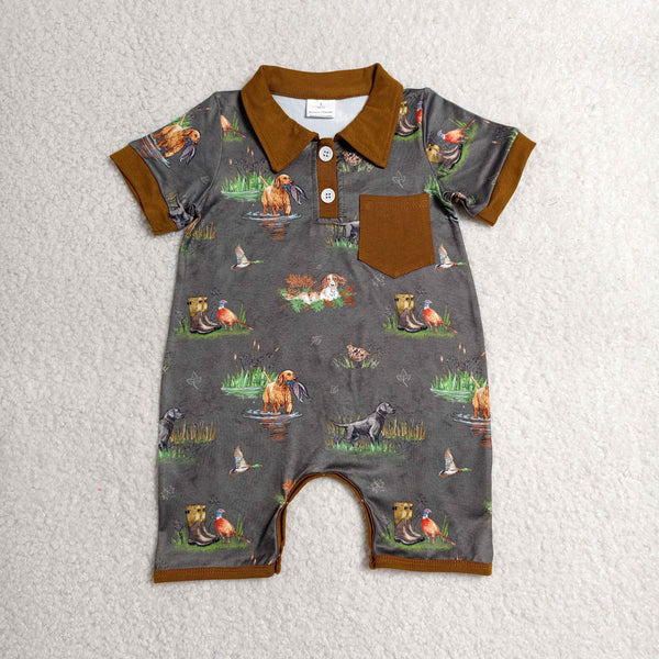 SR4162 RTS baby clothes found  toddler boy summer romper hunting clothes