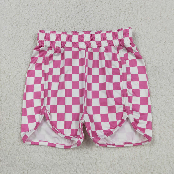 SS0431 RTS baby girl clothes pink gingham girl summer shorts summer bottom