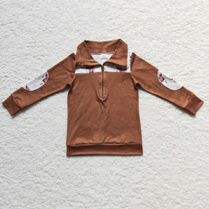 BT0104 baby boy clothes brown zipper shirt-promotion 2024.12.14 $5.5