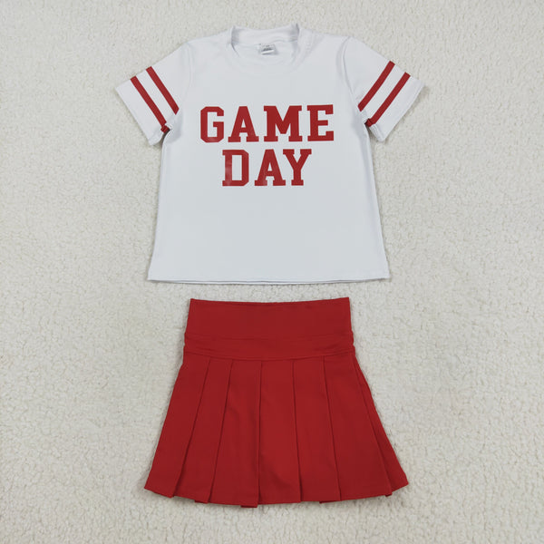 GT1102 RTS girl summer shirt red game day yoga girl sports top