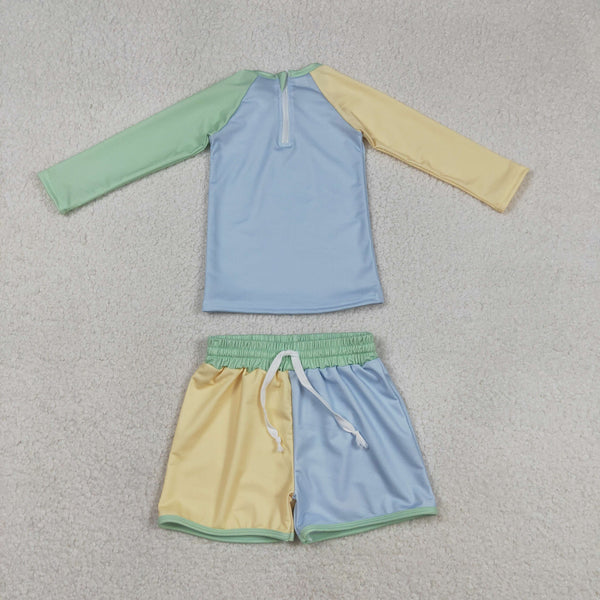 S0634 RTS baby boy clothes blue boy summer swimsuit beach wear