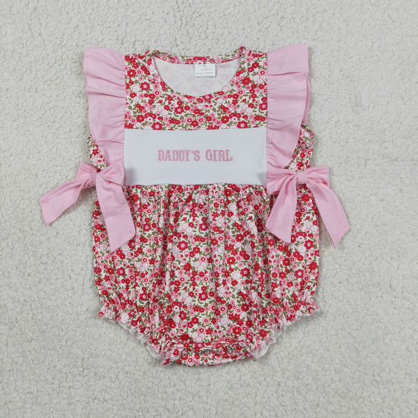 SR3940 RTS baby girl clothes daddy’s girl print toddler girl summer embroidery bubble