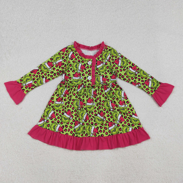GLD1254 RTS toddler girl clothes cartoon girl christmas winter dress