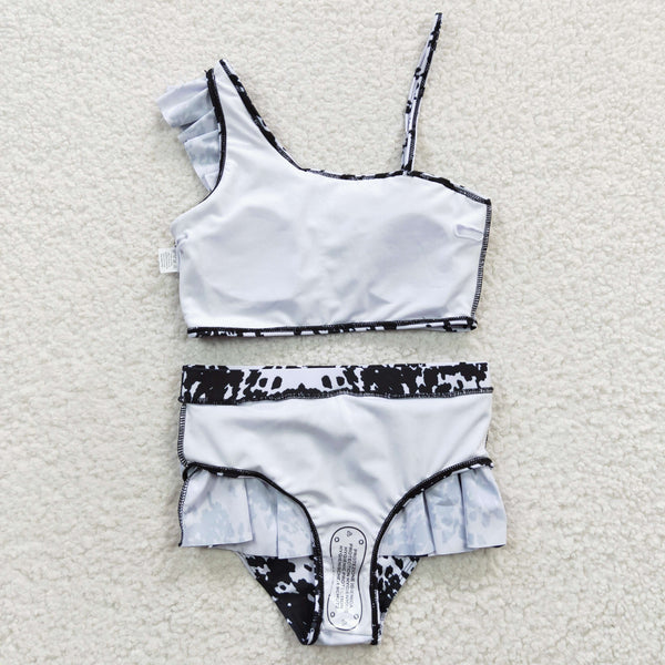 S0123 baby girl clothes cow swimsuit swimwear
