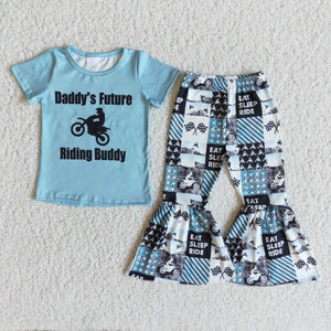 E8-18 girl daddy's future riding buddy short sleeve fall spring set-promotion 2024.2.24