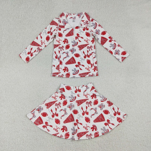 GLD1286 RTS toddler girl clothes go team girl short skirt outfit yoga clothes