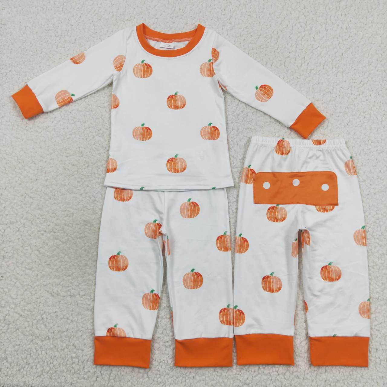 BLP0297 toddler boy clothes pumpkin orange boy halloween pajamas set