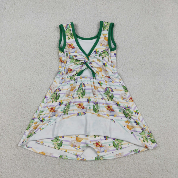 GSD2950 RTS toddler clothes cartoon girl summer sports dresses girl yoga summer dress